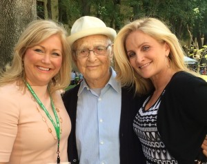 Norman Lear sandwiched between Sherri Snelling (left) and Alex Witt (right) of MSNBC