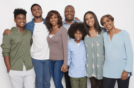 The Peete family with Holly's mom, Dolores Robinson